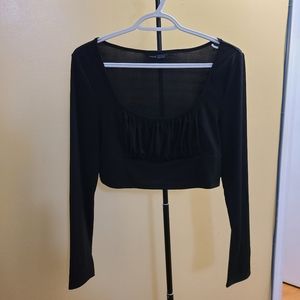 Black cropped Shein top